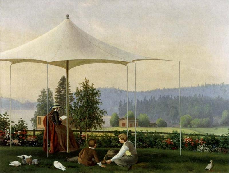 Ferdinand von Wright Garden in Haminanlathi oil painting image